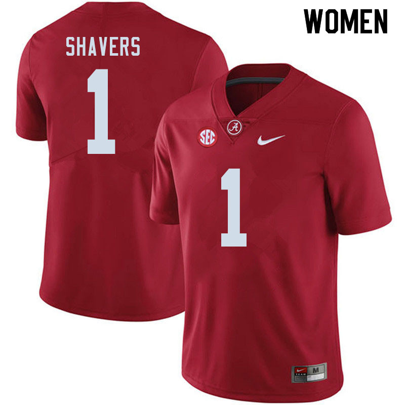 Alabama Crimson Tide Women's Tyrell Shavers #1 Crimson NCAA Nike Authentic Stitched 2020 College Football Jersey FI16U21GD